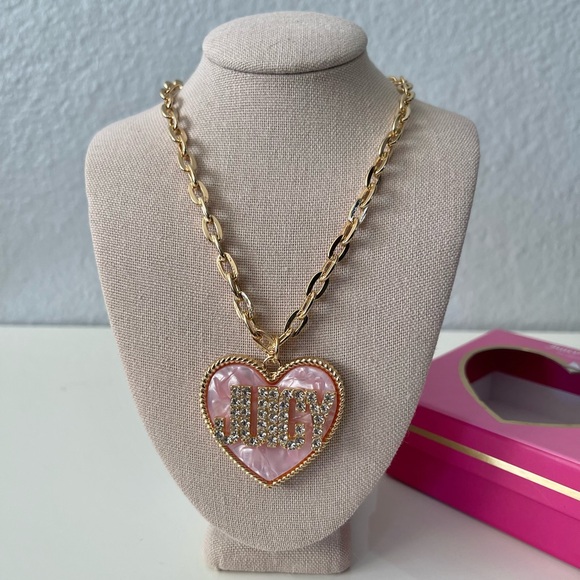 Juicy Couture Gold Necklace with Pink Heart Pendant - Picture 3 of 6